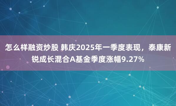 怎么样融资炒股 韩庆2025年一季度表现，泰康新锐成长混合A基金季度涨幅9.27%
