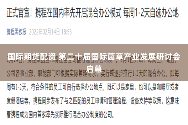 国际期货配资 第二十届国际菌草产业发展研讨会启幕
