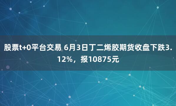 股票t+0平台交易 6月3日丁二烯胶期货收盘下跌3.12%，报10875元