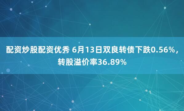 配资炒股配资优秀 6月13日双良转债下跌0.56%，转股溢价率36.89%